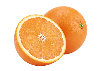  orange oranges isolated on transparent white background full depth of field clipping path