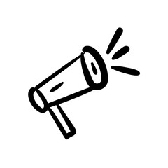 Minimalist hand-drawn Megaphone icon vector illustration.