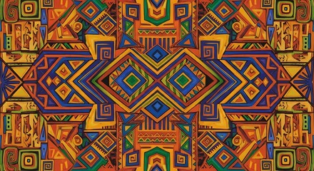 Vibrant Geometric Pattern - A Kaleidoscope of Colors and Shapes.