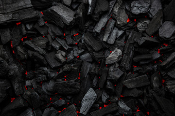 Glowing Red Hot Coals Abstract Background