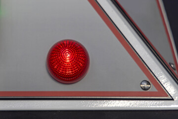 Round Plastic Dome Red Signal Light Machine Production Stop © markobe