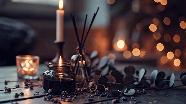 Cozy Autumn Candlelit Table Setting