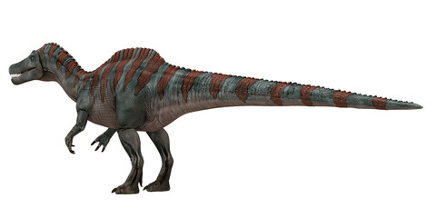 Realistic 3D rendering of a Spinosaurus dinosaur