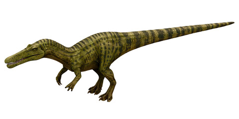 Illustration of a prehistoric dinosaur in motion