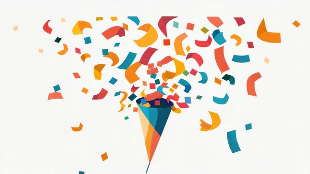 Colorful Confetti Popper Celebration Graphic