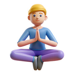 3d render of a man meditating