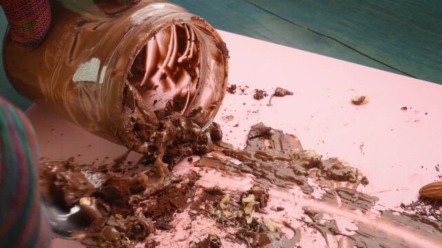 After making the candies, hide the chocolate pieces in a jar.
