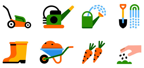 gardening tools icon set vector illustration