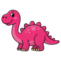 cute pink dinosaur illustration