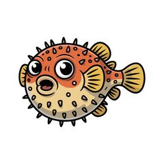 cute cartoon pufferfish illustration