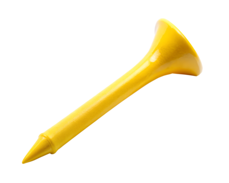 Yellow golf tee isolated on transparent background