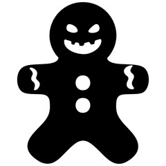 Bad Gingerbread Man Cookie Solid Illustration