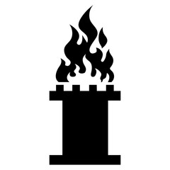 Burning Chimney Ruined Christmas Solid Icon