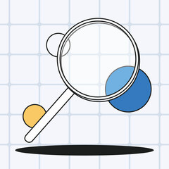 Search background with magnifying glass grid