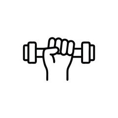  Hand Gripping a Dumbbell Line Icon