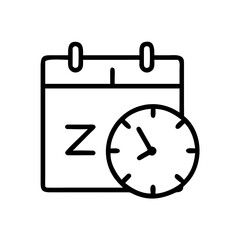 Calendar and clock icon symbolizing exam preparation  