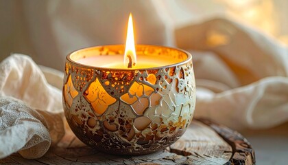 Cozy Radiance: Decorative Burning Candle