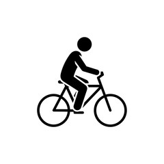 Fototapeta premium Stylized icon of a person riding a bicycle in black