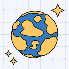 Globe background with stars and grid