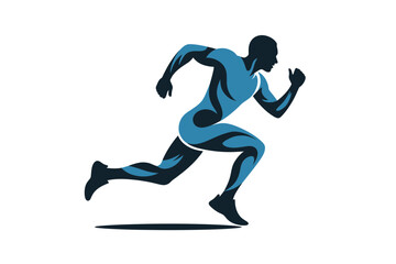 Fototapeta premium Vector art of silhouette of a running man, fitness and sport concept