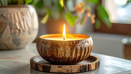 Flickering Elegance: Intricate Wax Vessel