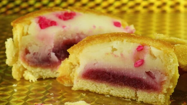 cutting cheesecake with a knife, cake close-up.