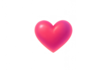 Pink heart 3d rendering symbolizing love, romance, passion, social media likes, and digital dating concepts