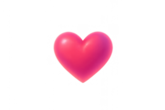 Pink heart 3d rendering symbolizing love, romance, passion, social media likes, and digital dating concepts