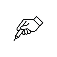 Hand Holding a Pen or Stylus Line Icon