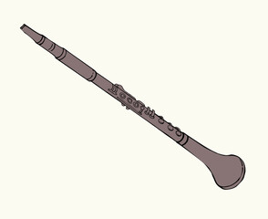 Vector line drawing of clarinet