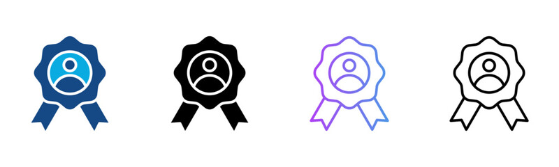 Reputation Icon Multiple Style Vector Illustration
