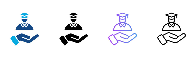 Support Icon Multiple Style Vector Illustration
