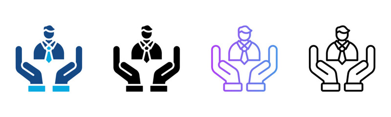 Mentor Icon Multiple Style Vector Illustration
