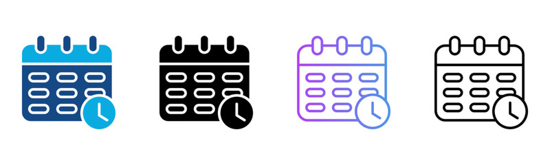 Planning Icon Multiple Style Vector Illustration
