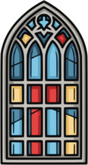 Obraz premium Church window vector icon.Cartoon vector icon isolated on white background church window.