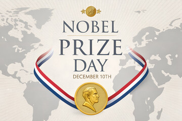 "Nobel Prize Day: Honoring Global Achievements in Science, Literature, and Peace on December 10th with Gold Medals and Patriotic Ribbons"