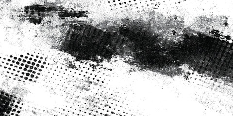 Grunge halftone dot texture border on white, distressed monochrome noise background, vintage comic screen print overlay.