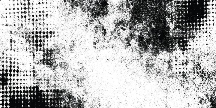Grunge halftone dot texture border on white, distressed monochrome noise background, vintage comic screen print overlay.