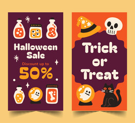flat banners collection halloween season
