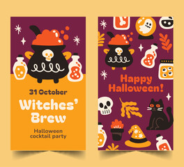 flat banners collection halloween season