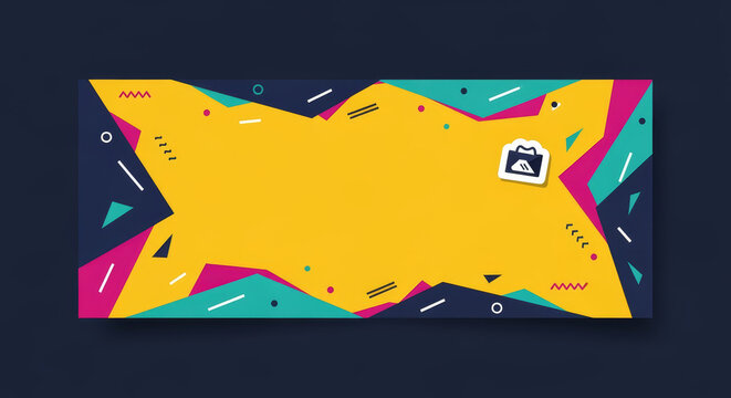 Dynamic Geometric Sale Flyer Design in Yellow, Blue, and Teal Colors