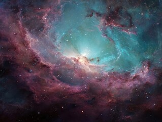 Cosmic Cloud Formations Illuminated by Brilliant Stellar Glow Interstellar Gas Dust Nebulae Stardust Trails Deep Space Astronomy View