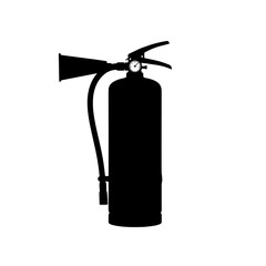 Black silhouette of a fire extinguisher on white background  