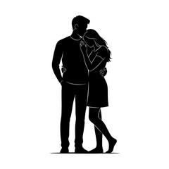 Couple embracing and sharing a moment while standing together  