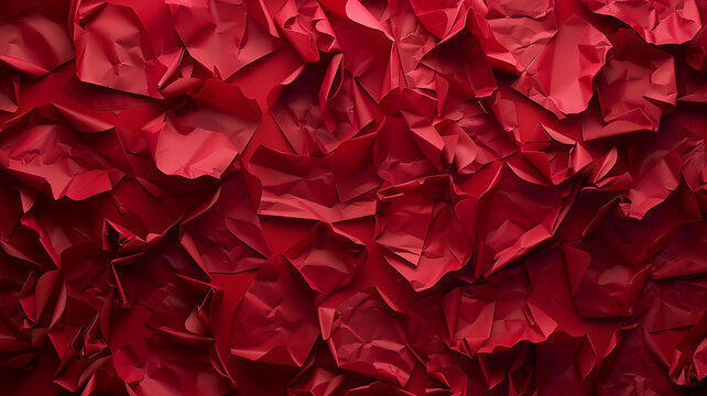 Fondo rojo con trozos de papel