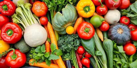 Vibrant assortment of fresh vegetables, colorful and healthy, vegetables, ingredients