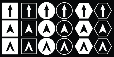 Swipe up icon set. Up arrow button symbol. Group arrows directed upwards. Different black arrows sign. Swipe Up icons for social media stories. Scroll pictogram. scroll up illustration sign collection