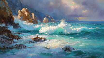 Dusk, Sunset sky clouds over sea in the evening on twilight with Blue, Purple, Pink and Orange sunlight, Horizon sea sky landscape backgrounds in Summer