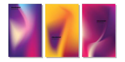 Vibrant set abstract gradient backgrounds for digital displays and graphic design projects vector