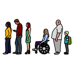 People standing in line